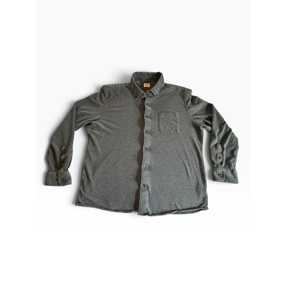 Faherty Button Down Shirt Mens XL Blueish Grey Knit Cotton MXH2306-VYO
